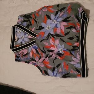 Guess sleeveless tropical print shirt, size medium